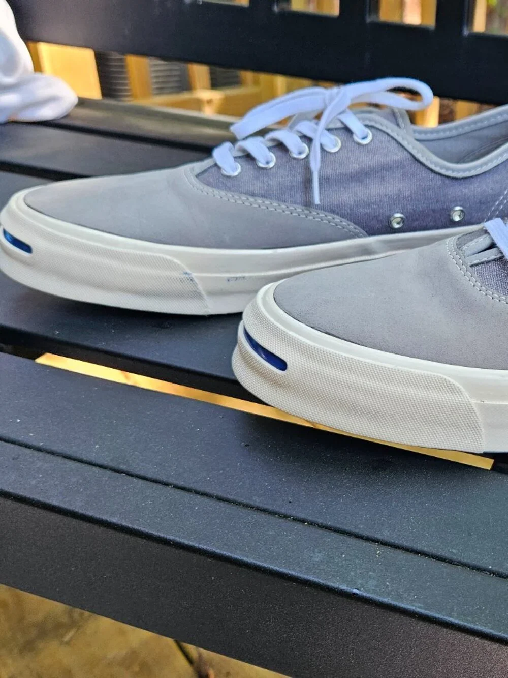 Converse Jack Purcell low Men's 9.5 Women's 11 - Gray suede & canvas Vans style - Picture 9 of 9